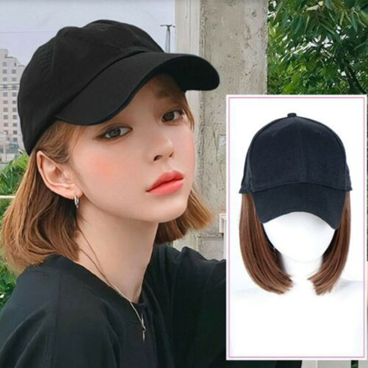 Short Hair Long Hair Ball Cap Women Baseball Cap Hat With