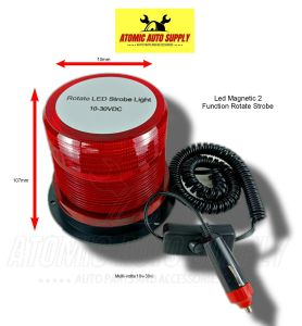 LED MAGNETIC 2 FUNCTION ROTATE/STROBE WARNING LIGHTS (RED) MULTIVOLTS (10V-30V) - USE FOR FORKLIFT CARTRUCKS AND HEAVY EQUIPMENT VEHICLES - 100% HIGH QUALITY PRODUCT #ATOMICAUTOSUPPLY