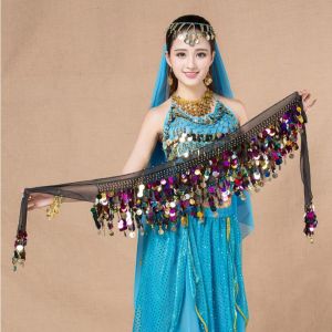 PENGA Fashion New For Girl Sequins Belly Dance Accessories Belly Dancing Belt Belly Dance Belt Hip Scarf Belly Dance Costumes Chain