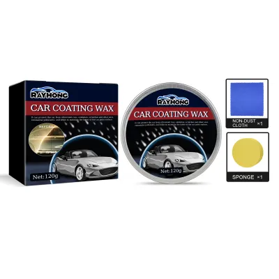 Car Wax Crystal Plating Set New Car Coating Wax Anti Scratch Car Wax Solid Wax New Solid Wax Wax Paint High Quality Car Solid Wax Polish Solid Nano Ceramic Coat Towel Black Carnauba Wax Durable 120g