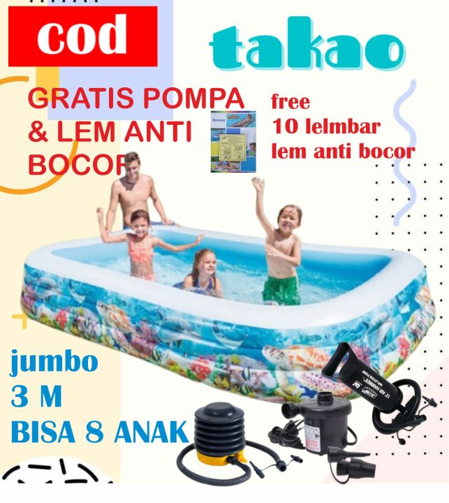 [Gratis Pompa & Lem Anti bocor] Kolam kotak persegi renang mandi anak
