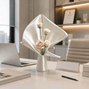 MARGETT Nordic Style Flower Bouquet Vase 3D Printing Creative Flower Display Container Flower Arrangement Irregular Ornament Table