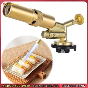 Winnereco Metal Welding Torch 1300 Degrees Portable Gas Torch Adjustable Flame Flame Butane Torch Flamethrower Kitchen Supplies