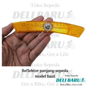Deli baru Reflektor velg spoke mata kucing orange panjang model baut sepeda universal