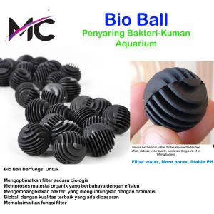 Bio Ball Filter Aquarium Bioball Hitam Per 10pcs Media Kolam Bulat Golf Penyaring Pembersih Air Dari Kuman Bakteri Kotoran Aksesoris Akuarium Murah