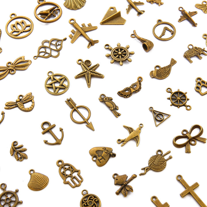 10 Cái/túi Hạt Charm Chim Động Vật Kim Loại Hỗn Hợp Cổ Điển Tự Làm Thủ ...