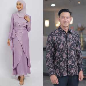 Couple Clara Gaun Dress Satin Silk Polos Terbaru Seragam Bridesmaid Kekinian Outfit Gamis Pasangan Kondangan Tunangan Lamaran Wisuda Sarimbit Keluarga Classy