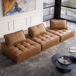 Sofa Genuine Leather Sofa First Layer Cowhide Modern Simple