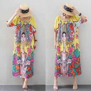 เดรสผ้าพริ้ว เดรสสาวอวบ เดรสแขนตุ๊กตา เดรสคอเหลี่ยม