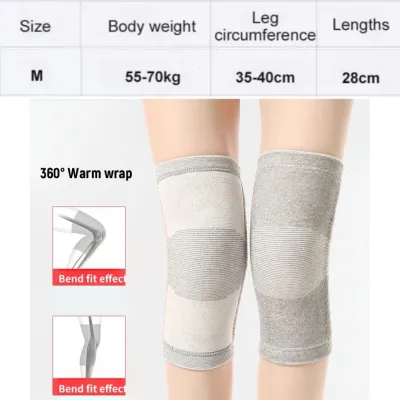 Bamboo Charcoal Warm Thin Knit Knee Pads/Elasticated Protector Leg/Bamboo Charcoal Knee Protector/Thermal Leg Warmer/Sports Knee Support/Daily Wear Kneepad/Moisture-Wicking Padding/Knee Sleeves Unisex