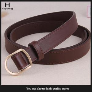 Hayating Fashion Nonporous Womens Thin Belt Simple Korean Metal Buckle PU Leather Belts Jeans Dress Decorative Waist Strap