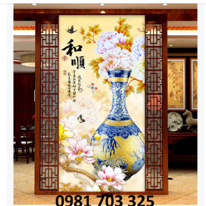 Gạch tranh 3d bình hoa