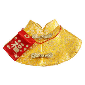 DUDU Pet Cat Clothes Tang Suit New Years Small Red Envelope Festive Cloak Warm Winter Kitten Chinese Style New Year Dog Clothes