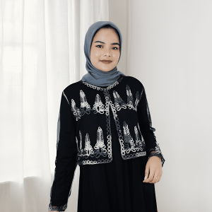 Outer Brukat Wanita Kondangan Amanda Outer Brukat BO Luaran Baju Wanita Kekinian Korean Style Hitam