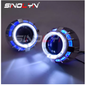Headlight Lens H4 H7 Bi-xenon Projector Angel Eyes Double LED Dual Halo Car Lights Accessories Tuning Retrofit