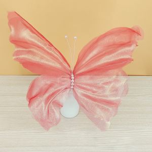 WELLNOW Silk Artificial Butterfly Flowers Colorful Artificial Flowers Large Butterfly  Giant Butterfly Branch Wedding Backdrop