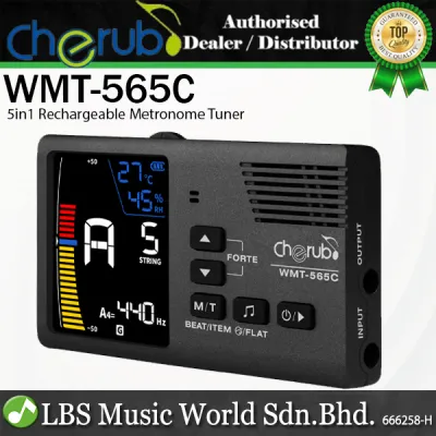 Cherub WMT-565C 5 in 1 LCD Metronome Chromatic Tuner with USB Rechargeable and Thermometer(WMT 565C WMT565C WCP55 WCP 55)