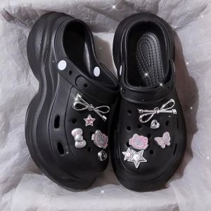 [Free Shipping] DIY womens summer outdoor clogs 2025 new style breathable and non-slip EVA thick-soled two-way slippers for women