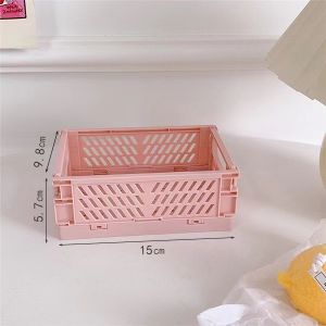 Simple and Creative Foldable Storage Box Desktop Finishing Cosmetic Rack Sundries Basket For School Office Supplies