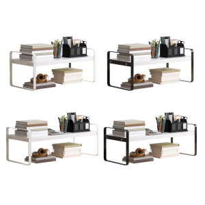 Desk Organiser Shelf Stackable Desk Bookcase Storage Stand Space Saving Desktop Bookcase For Home Office Storage Shelf