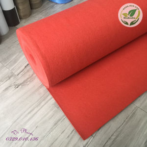 [Thảm dày 5mm] Thảm trải sàn bằng nỉ ĐỎ TRƠN DÀY - Lót sàn phòng khách văn phòng phòng ngủ...Bán theo mét vuông yêu cầu.