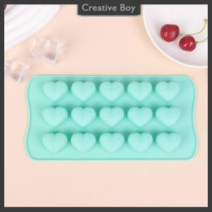 [Creative] 1 cái khuôn silicon hình trái tim ba chiều 15 lỗ Khuôn mousse lưới đá sô cô la Tự làm khuôn nướng bánh kẹo mềm