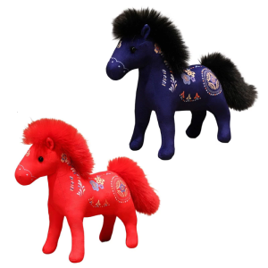 Festive Ponies Soft Plush Toy Decorative Accent Horse Plushie Adorable For Living Spaces Nursery Or Office Desk Display