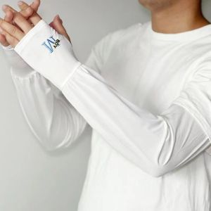 OKKFINE Sun UV Protection Half Finger Gloves Dacron Ventilate Ice Cool Arm Cover Portable Sunscreen Arm Sleeves