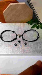 SC Gelang Magnet Love Tali Korea Huruf Kotak Hitam | COD | Gelang Magnet Love Couple | Gelang Magnet Love Inisial | Huruf Kirim Chat Seller | Ready Huruf A-Z | Gelang Love Magnet | Gelang Love | Inisial Love | Gelang Magnet Love 2 Inisial Tali 15mm |Love