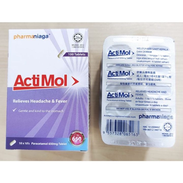 ACTIMOL 650MG Tablet 10s (PARACETAMOL 650MG)