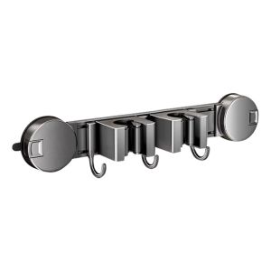 CANICE Buckle Clamp Suction Cup Mop Rack Aluminum Material Fixed Hook Wall-mounted Mop Clip Storage Solution Wall Hanging Punch-Free Hook Bathroom Storage
