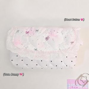 STYLETENK Butterfly Rabbit Print Pencil Case Multifunctional Large Capacity Pen Bag Durable Flap Button-down Stationery Storage Bag Gift