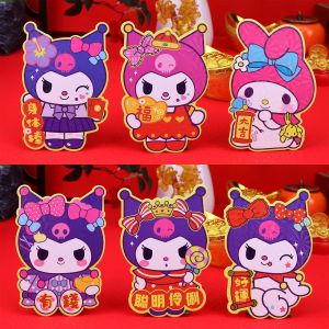ZEEMIN Halloween Christmas 6Pcs/Set 2024 Sanrio Mymelody Kuromi Chinese Dragon Year Red Envelope Creative Spring Festival Birthday Wedding Childrens Gift