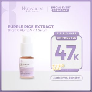 HWASAMEE - Purple Rice Bright & Plump Serum - Serum 5 in 1 Glass Skin Brightening & Hydrating 15 ml