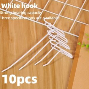 [Ready Stock+COD]  10pcs Thick White Screen Hooks Mesh Hooks Shelves Mesh Hooks For Grid Wall Wire Mesh Hanging