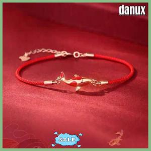 danux Good Luck Bracelet Braided Rope Koi Bracelet Red String Valentine Gift Couple Gift