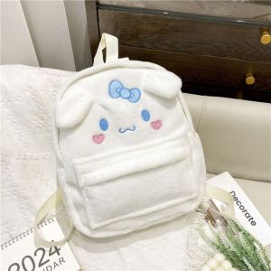 NAMSHEVA Cartoon Sanrio Plush Backpack Hello Kitty Kuromi School Backpack Cute My Melody Cinnamoroll School Bags