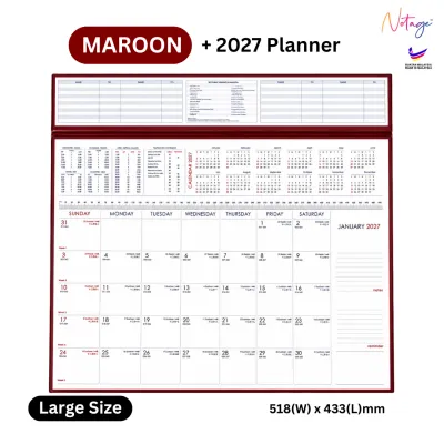 [Large] Table Planner 2027 PVC Diary For Large Planner Meeting Professional Monthly Calendar desk organizer office planning stationery