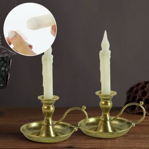 NCNC Có tay cầm Chân nến một đầu tròn Đơn giản Chống trượt Giá nến cầm tay Phong cách Châu Âu Nghệ thuật sắt Giá nến kiểu Bắc Âu Quà Tặng ngày lễ