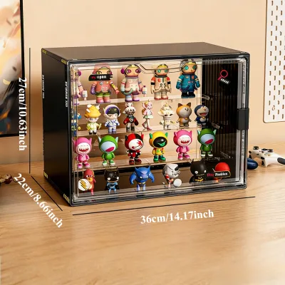 Multi-layer Acrylic Blind Box Organizer - Stackable Display Cabinet with Doors for Collectible Toys Dolls & Figures