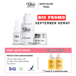 Gbee Paket White Series Skincare glow beauty mencerahkan & melembabkan kulit SPF 30PA++ Bpom