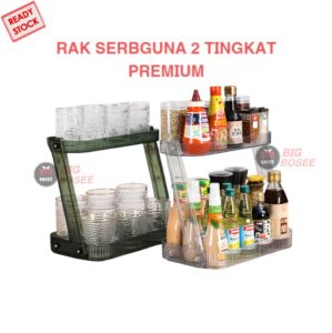 BB7 - Rak Dapur Premium 2 Tingkat Akrilik / Rak Skincare Serbaguna Rak Kamar Mandi Portable