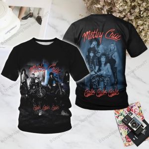 [Local Stock] HBESTY Halloween Christmas RockMotley Crue Band 3d Print T-shirt Men Women Fashion Hip Hop Casual Short Sleeve Tops Tees Men Clothing Kids Tshirt
