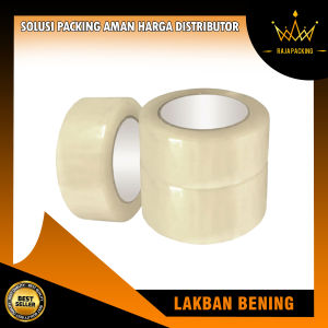 Handeru Lakban Bening Transparan 100 Yard X 48mm Warna Ivory Bisa COD