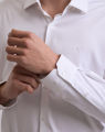 DAPPER เสื้อเชิ้ตแขนยาว SMOOTH & STRETCH ผ้าทวิล ทรง  Regular Fit สีขาว. 
