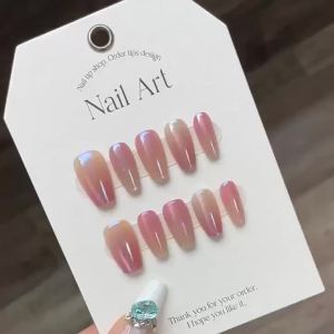 [HANDMADE]Artificial Nail Aurora Cat Eye Series Fairy Aurora Pink New Ice-Through Colorful Phototpy Nails Reusable and Removable Nails