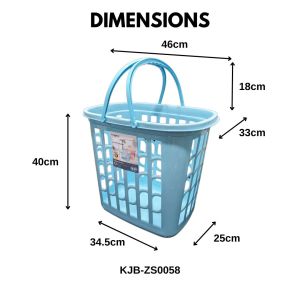 KJB Plastic Laundry Basket & Hamper with Carrying Handles 23L/29L