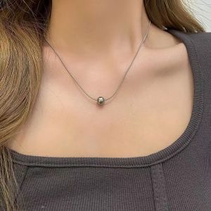 HYP Accessories Shop สร้อยคอสแตนเลสจี้วงกลม เรียบง่าย หรูหรา ไม่เยอะไปไม่น้อยไป 1613#