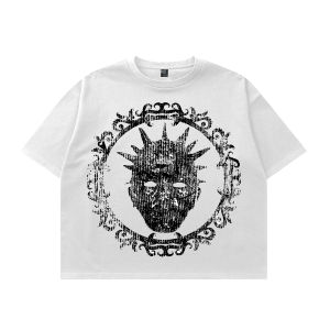 Kaos Boxy Oversize Streetwear Pria Dan Wanita Sun Eyes White Style Distro Kekinian Cotton 20s
