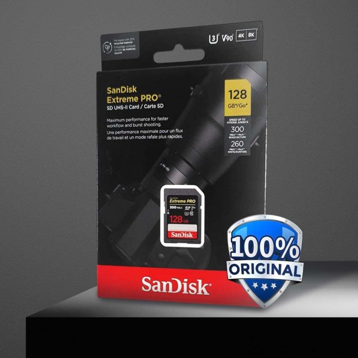 SDHC/XC Card UHS-II U3 Class 10 4K V90 (300MB/s) 128GB SDSDXDK